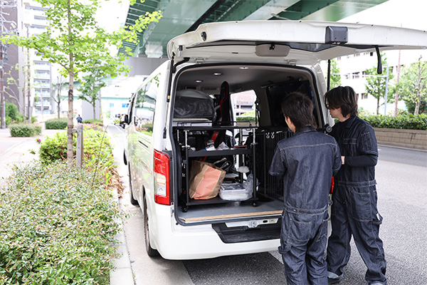 自家用車での運び出し